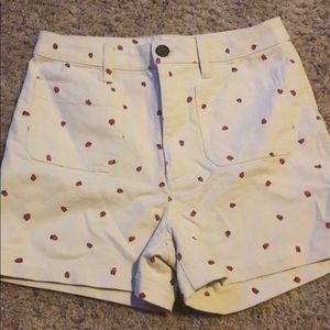 NWT MADEWELL Strawberry print shorts sz 28
